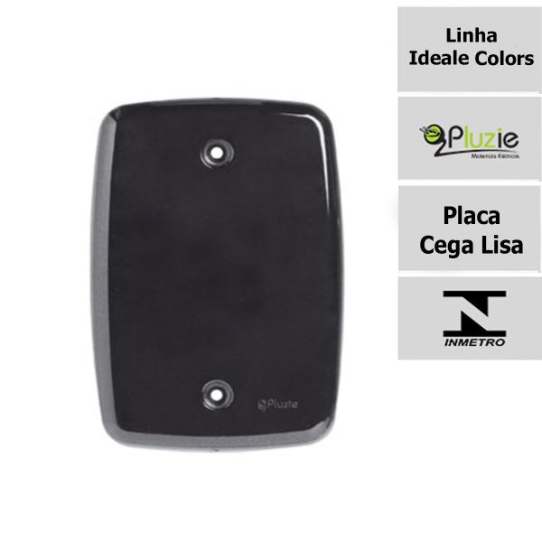 Imagem de Placa Cega Lisa preta 4x2 Pluzie Ideale