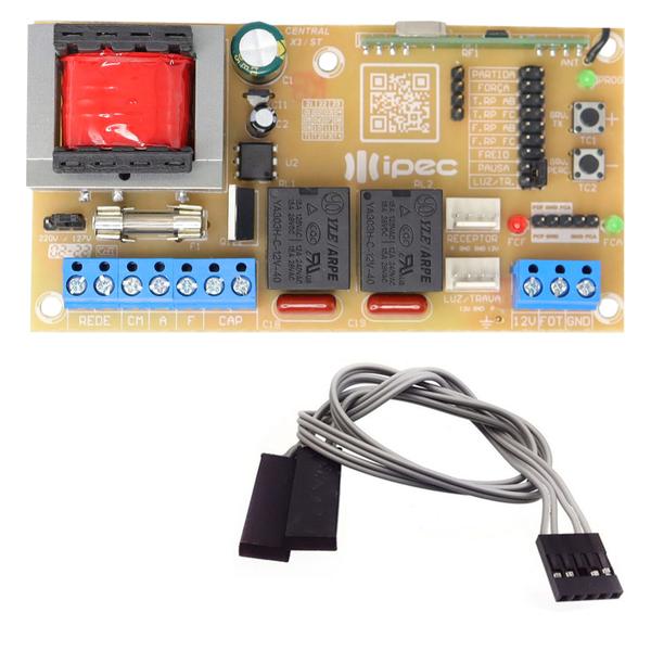 Imagem de Placa Central Motor Portão Universal X3 + Sensor DZ Deslizante 5 Vias 70cm