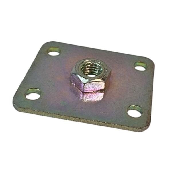 Imagem de Placa com Porca Fixa 10mm Aço Galvanizado 50 X 60 X 3mm 2 Un