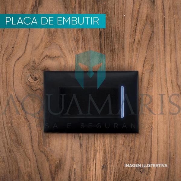 Imagem de Placa com Suporte Para Embutir Móveis Planejados 1 Posto Preto PIAL Plus+ 618519PT