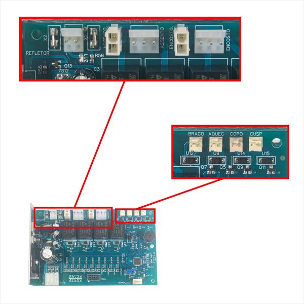 Imagem de Placa Comando Cadeira Odontologia Dabi Saevo Gnatus P1 P2 P3