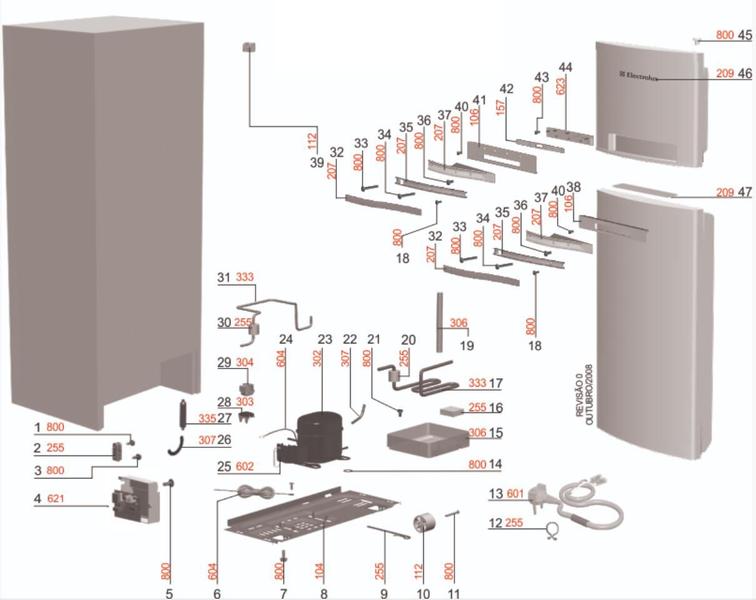 Imagem de Placa Compatível Refrigerador Electrolux Df46 Df49 70200537 70200520 72500522 Bivolt