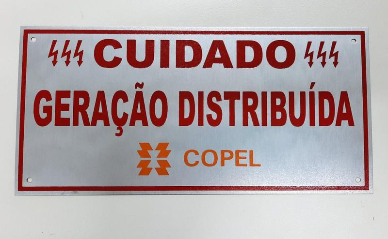 Imagem de Placa Cuidado - Geração Distribuída - Padrão Copel