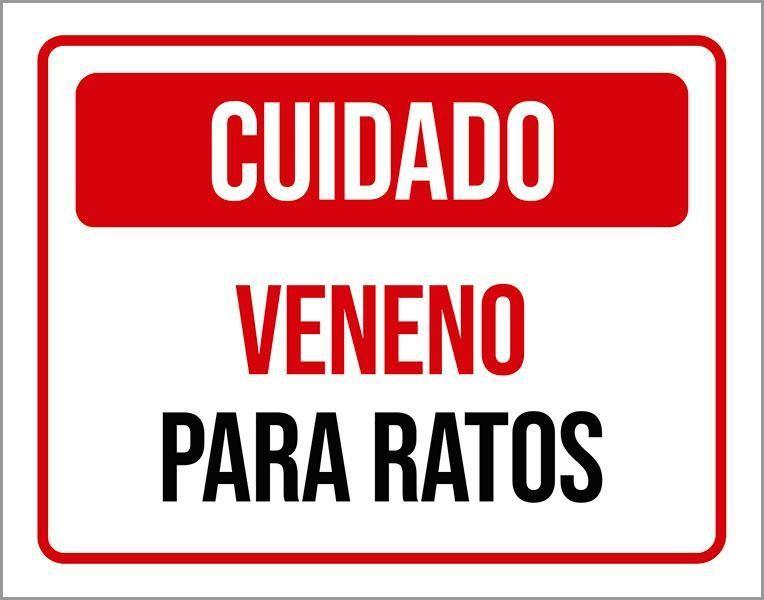 Imagem de Placa Cuidado Veneno Para Ratos 36X46