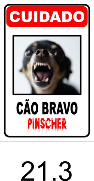 Imagem de Placa De Advertência Cuidado Cão Bravo 20x30cm