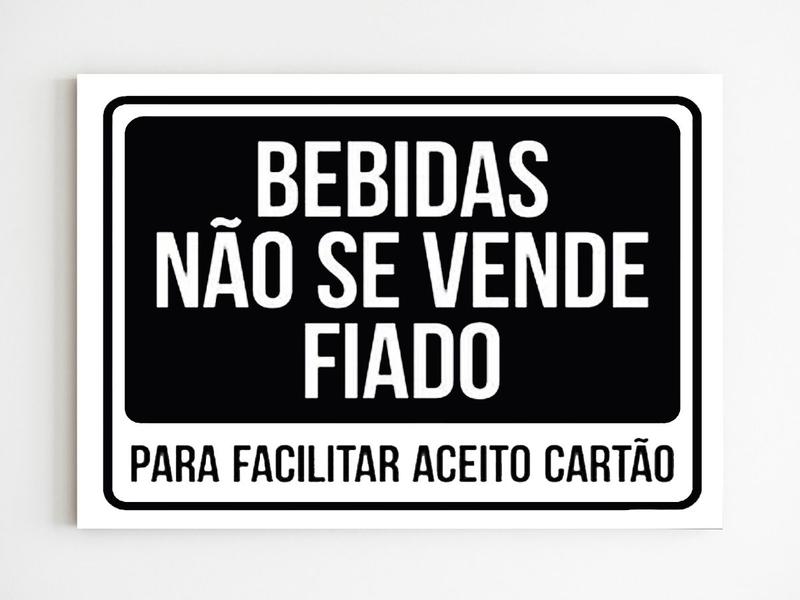 Imagem de Placa de aviso bebidas não se vende fiado sinalização A4