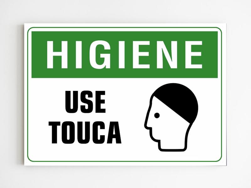 Imagem de Placa de aviso higiene use touca natação piscina mdf 20x29