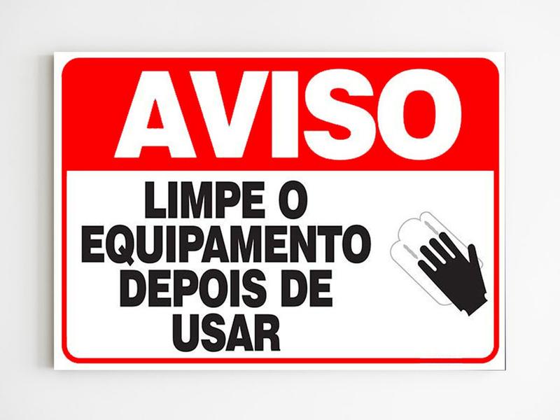 Imagem de Placa de aviso limpe o equipamento depois de usar mdf a4