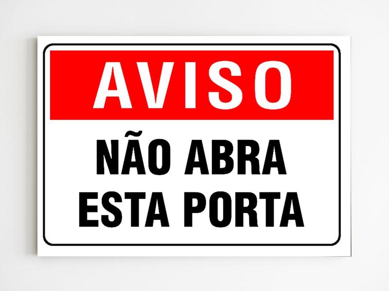 Imagem de Placa de aviso não abra esta porta sinalização mdf 20x29 a4