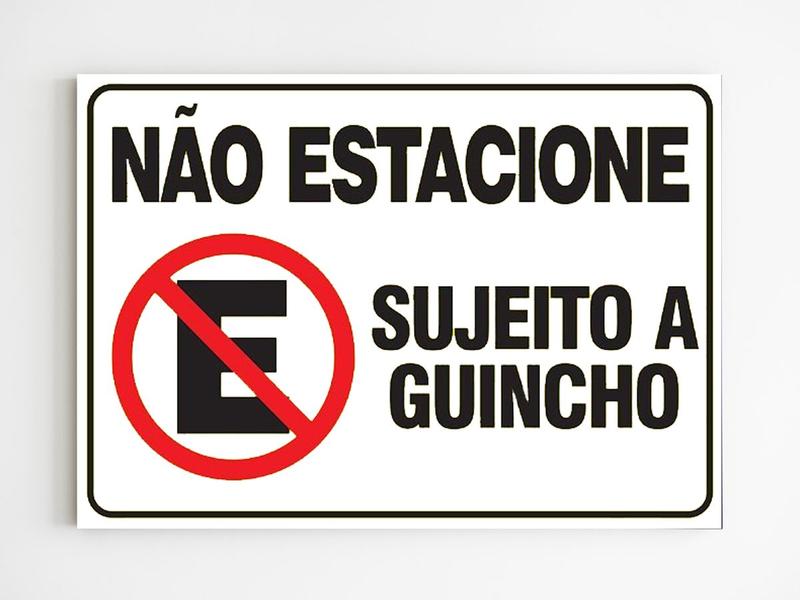 Imagem de Placa de aviso não estacione sujeito a guincho mdf 20x29 a4