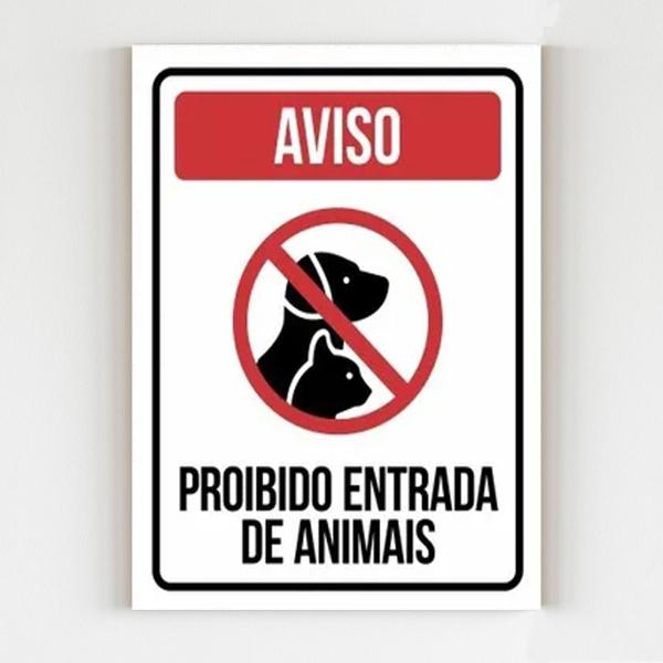 Imagem de Placa de aviso proibido entrada de animais mdf 20x29 A4