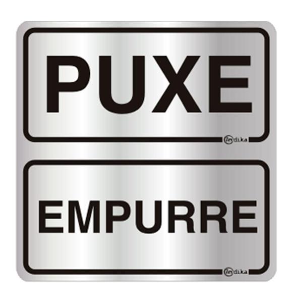 Imagem de Placa de Aviso Puxe/empurre 16x16cm - C16025 - Indika