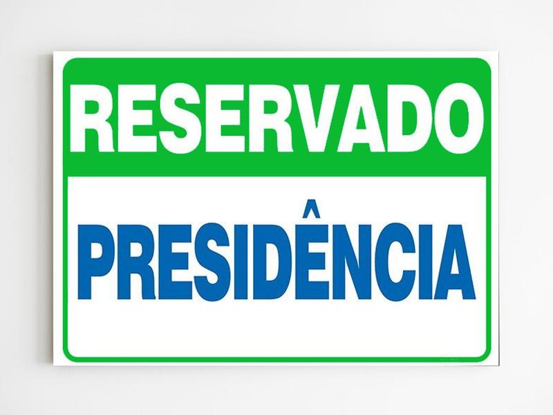 Imagem de Placa de aviso reservado presidência estacionamento mdf