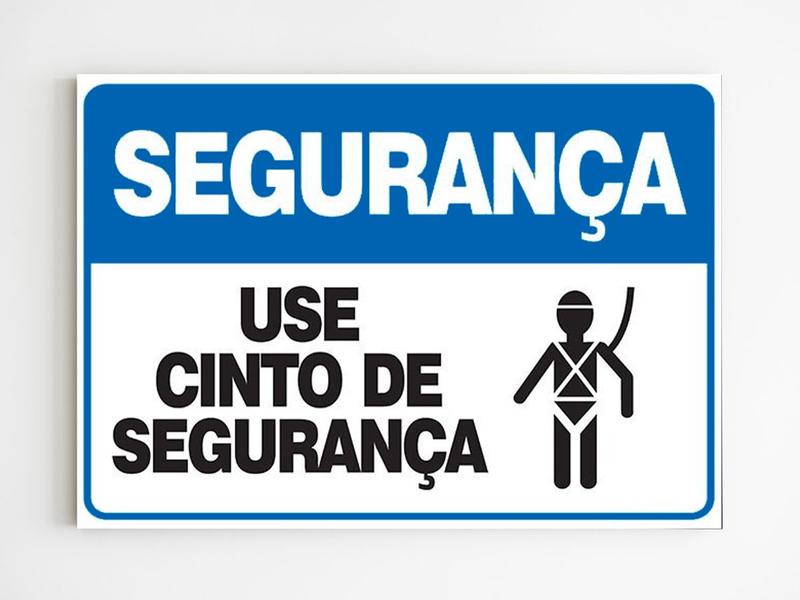 Imagem de Placa de aviso segurança use cinto de segurança mdf 20x29