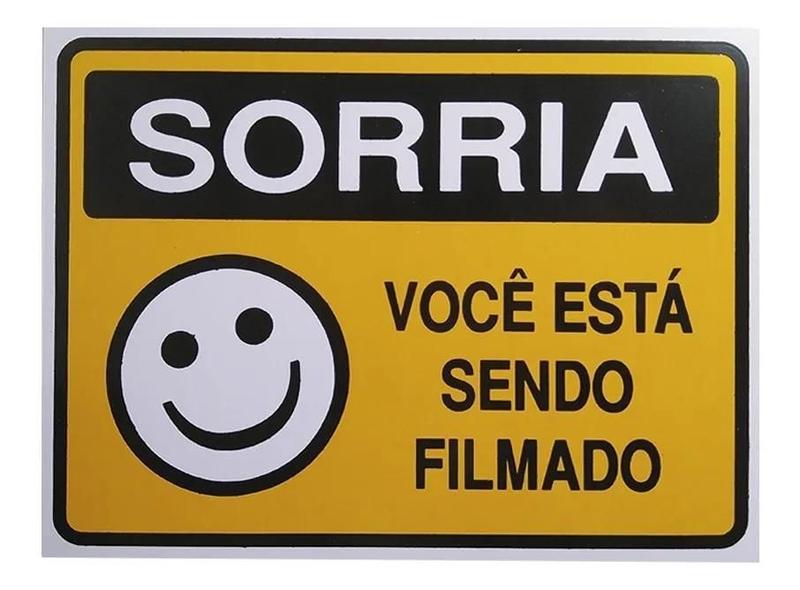 Imagem de Placa De Aviso Sorria Você Esta Sendo Filmado - 10 unidades