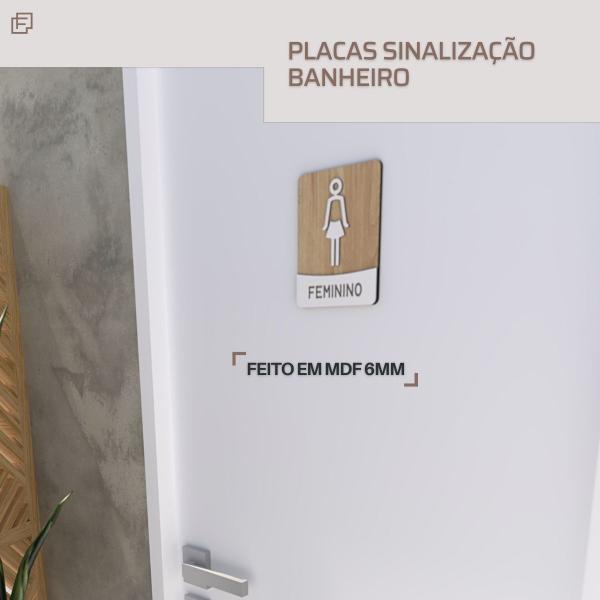 Imagem de Placa de Banheiro Plaquinha de sinalização para banheiro varias frases Preto ou Branco