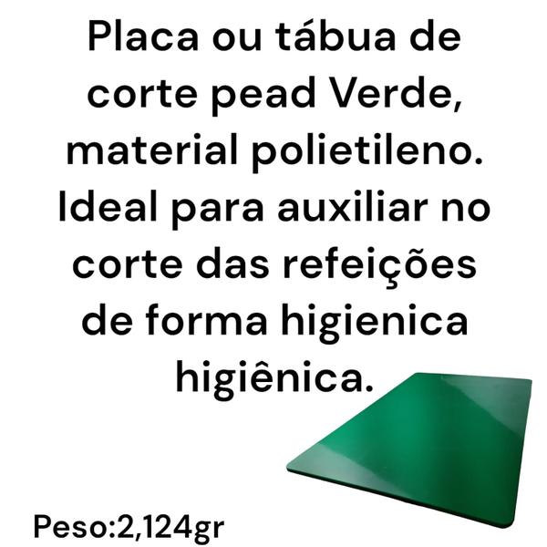 Imagem de PLACA DE CORTE PEAD VERDE 40x1x60CM TÁBUA DE CORTE 400x1x600MM