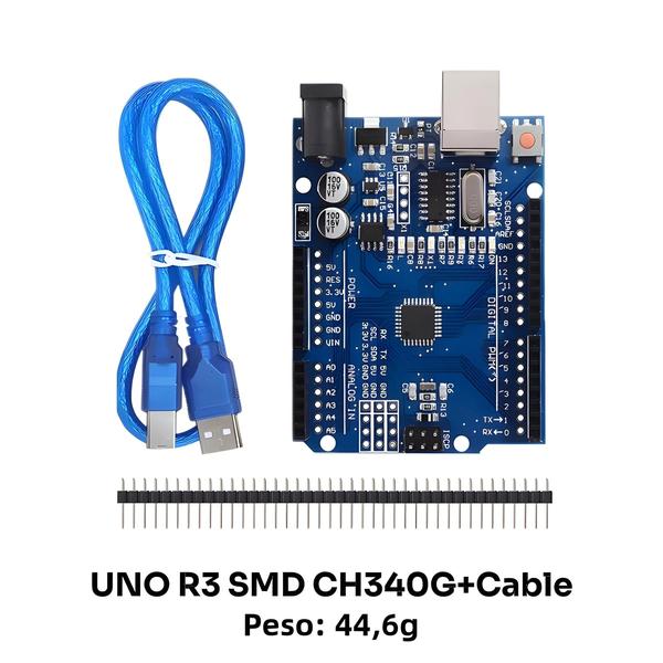 Imagem de Placa de Desenvolvimento Arduino UNO R3 - ATMEGA328P com CH340G e WiFi ESP8266