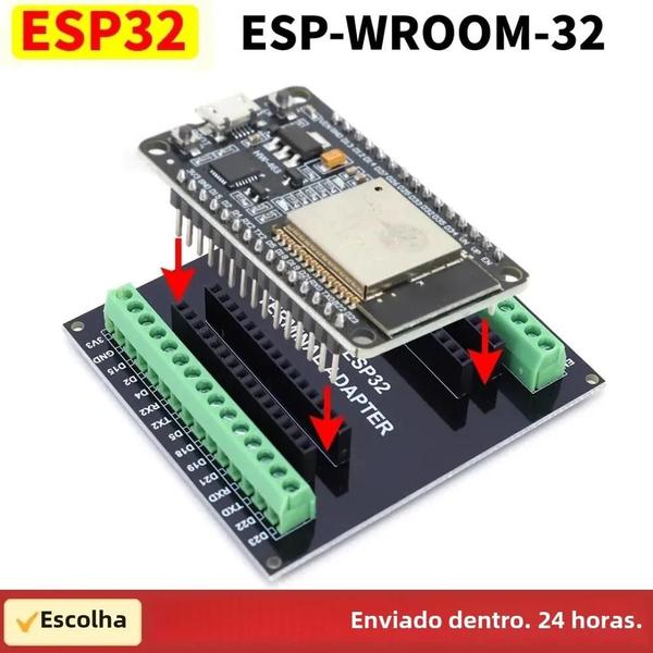 Imagem de Placa de Desenvolvimento ESP32 Dual Core - WiFi, Bluetooth e Baixo Consumo (32u, 30 pinos)