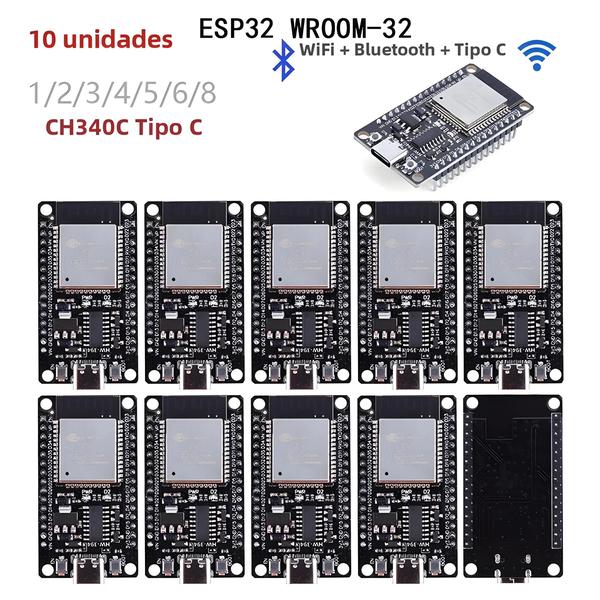 Imagem de Placa de Desenvolvimento ESP32 WROOM-32 com Wi-Fi, Bluetooth e USB Type-C (1 a 10 unidades)