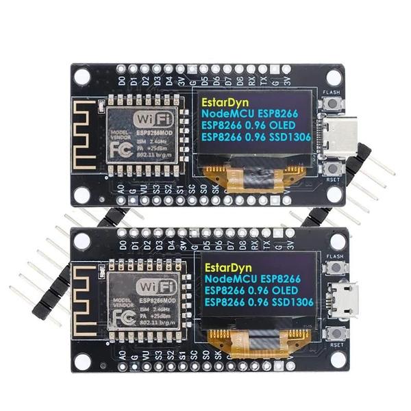 Imagem de Placa de Desenvolvimento ESP8266 NodeMCU V3 com Display OLED de 0,96 Polegadas - Módulo WiFi ESP-12F