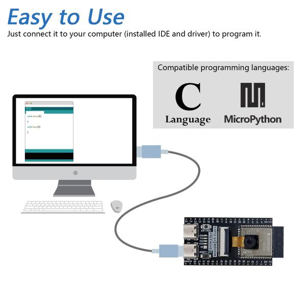 Imagem de Placa de desenvolvimento FREENOVE ESP32-S3-WROOM CAM com tutorial