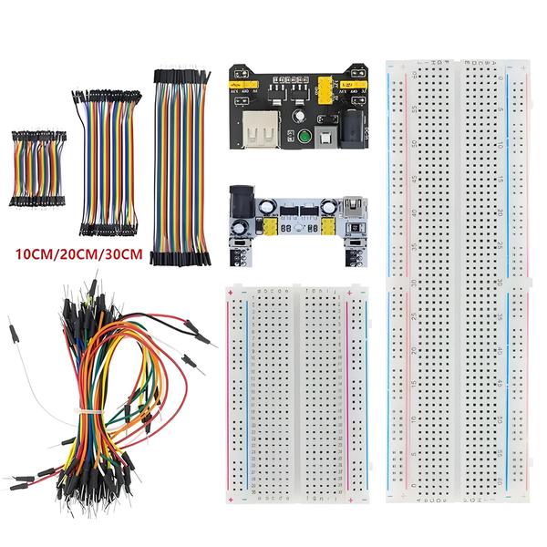 Imagem de Placa de Ensaio Sem Solda MB-102 (400x830 Pontos) com Linha Dupont - Ideal para Arduino e Laboratório