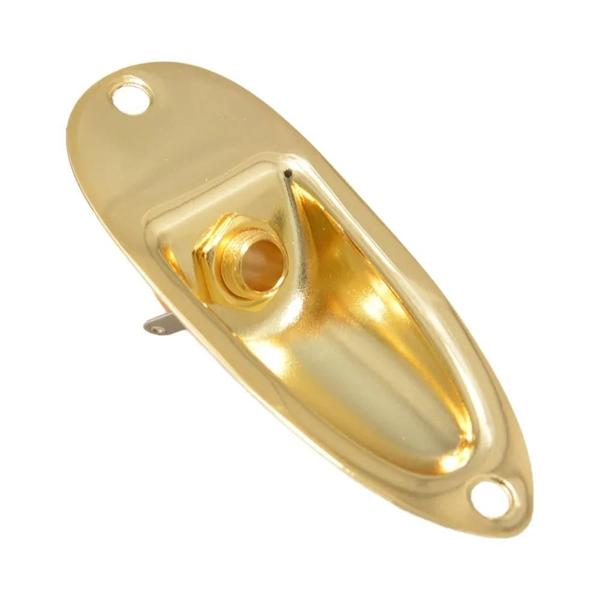 Placa de Guitarra Baixo Preta, Dourada e Cromada - Saída/Entrada Jack 1/4" Imagem de Placa de Guitarra Baixo Preta, Dourada e Cromada - Saída/Entrada Jack 1/4"