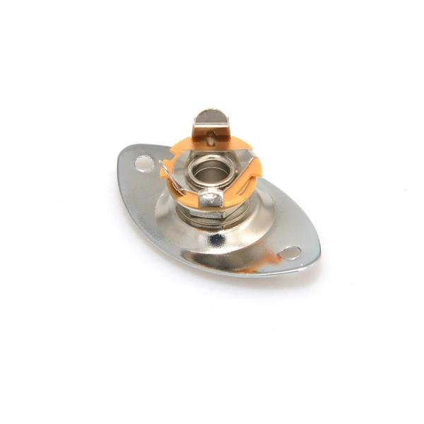 Placa de Guitarra Baixo Preta, Dourada e Cromada - Saída/Entrada Jack 1/4" Imagem de Placa de Guitarra Baixo Preta, Dourada e Cromada - Saída/Entrada Jack 1/4"