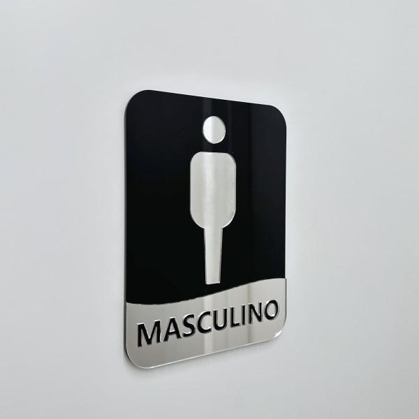 Imagem de Placa de Identificação para Banheiros Masculino - Acrílico