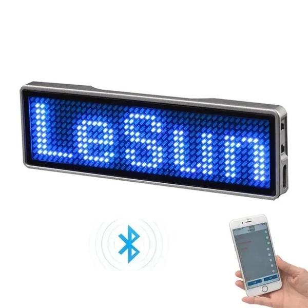 Imagem de Placa de Mensagem de Rolagem LED Programável com Bluetooth - Crachá Digital Recarregável