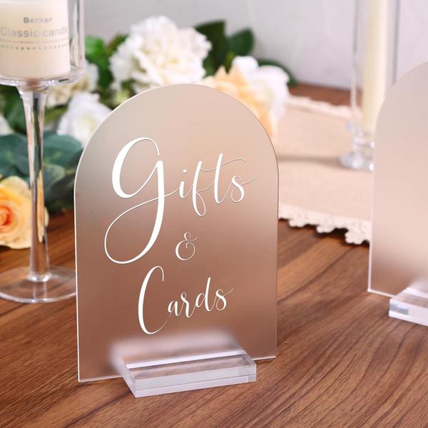 Imagem de Placa de mesa UNIQOOO Acrílico 5x7 Frosted Arch, 20 unidades para casamento