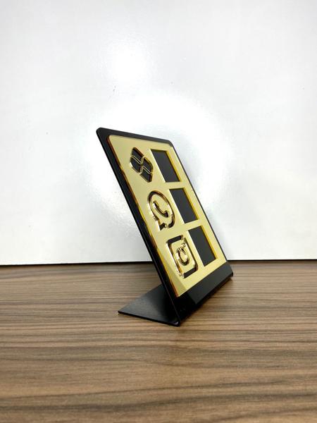 Imagem de Placa De Pagamento Pix Acrílico Com 3 Qr Code PRETO E DOURADO