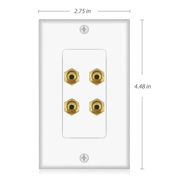 Imagem de Placa de parede ICESPRING Banana Binding Post 4 portas para 2 alto-falantes