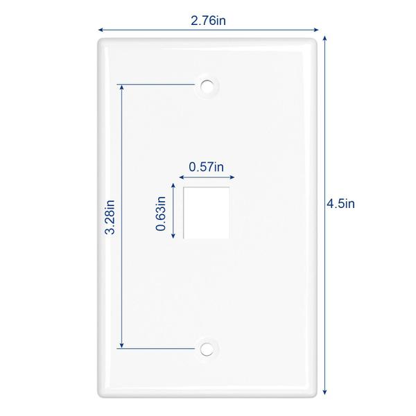 Imagem de Placa de parede Iwillink de 1 porta Keystone Jack, pacote com 10 unidades, branca