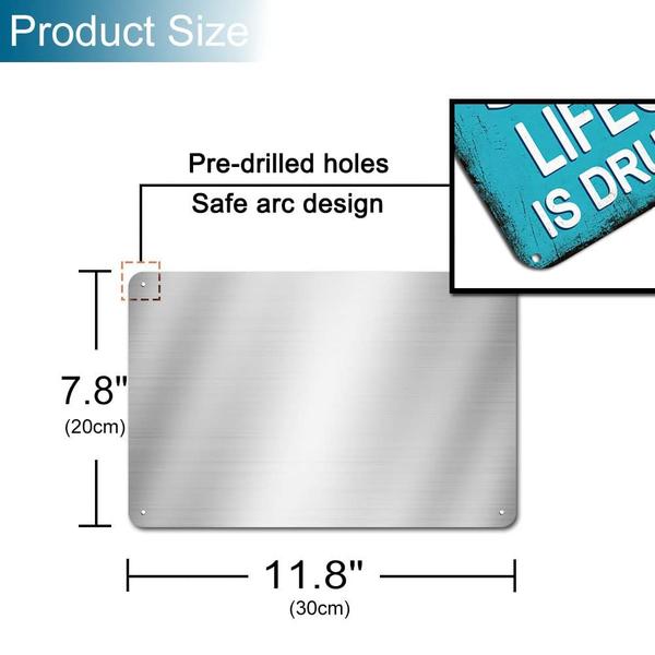 Imagem de Placa de piscina AUCIO Nade por sua própria conta e risco. Metal engraçado de 20x30cm