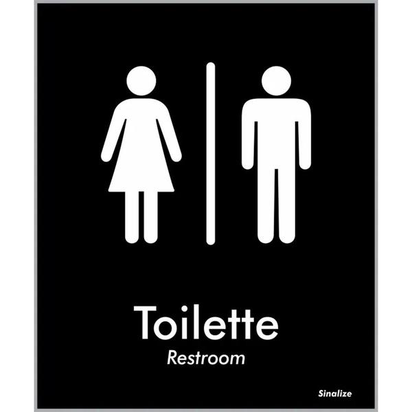 Imagem de Placa de Poliestireno Store Black 15x18cm Toilette Unissex - BLK04 - SINALIZE