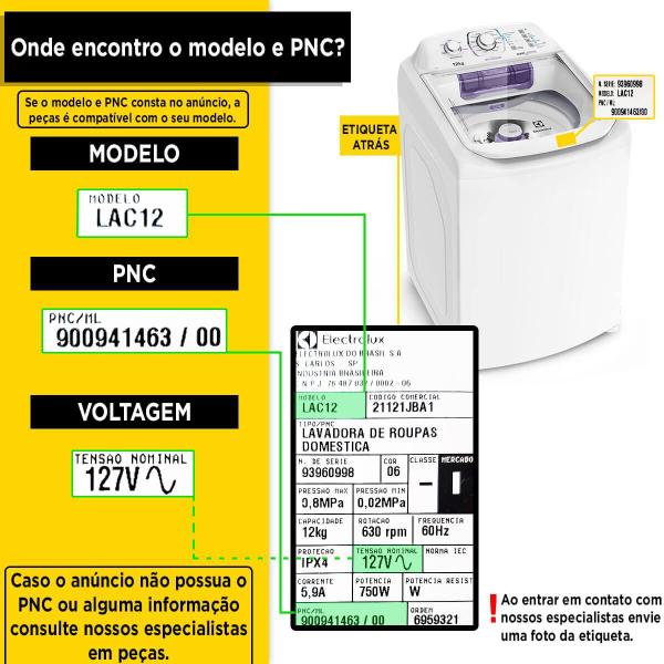 Imagem de Placa De Potência Para Lavadora De Roupas Electrolux LTE06 - 64502027 64800653