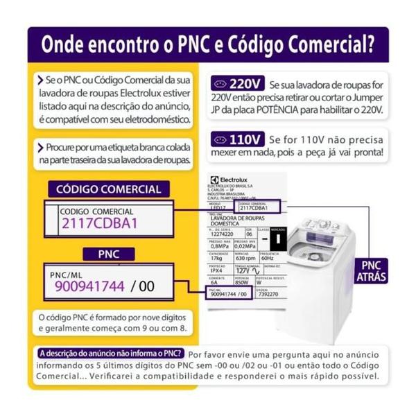 Imagem de Placa de Potência para Lavadora Electrolux LAC16 A13611015