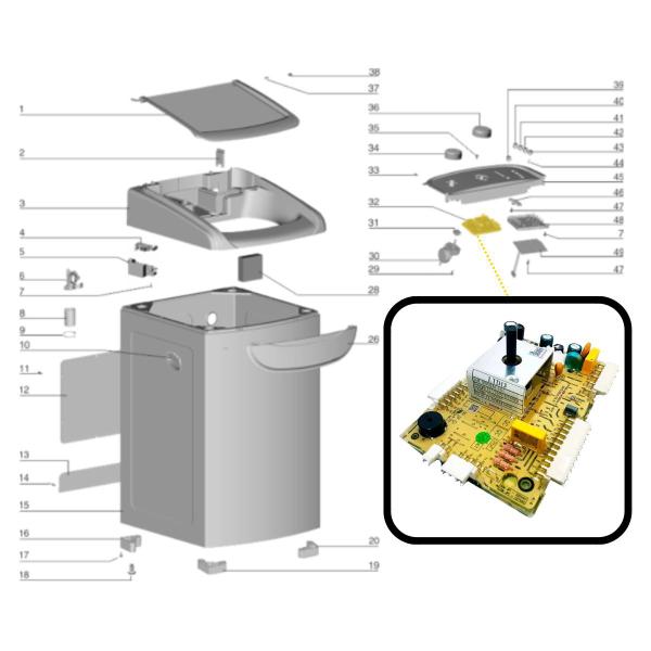 Imagem de Placa De Potência Para Lavadora Ltd13 Electrolux Original 70203307 A99035166