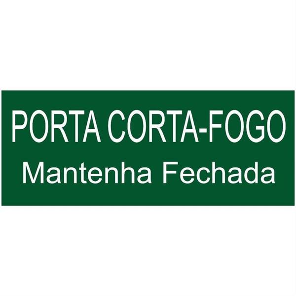 Imagem de Placa de PVC Fotoluminescente Auto-Adesiva 15x30 Porta Corta-Fogo Mantenha Fechada  - 315 AN - SINALIZE