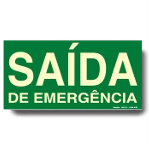 Imagem de Placa de PVC Fotoluminescente Auto-Adesiva 15x30 Saida de Emergência - 315 AM - SINALIZE