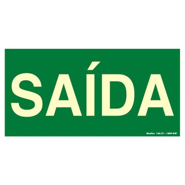 Imagem de Placa de PVC Fotoluminescente Auto-Adesiva 20x40 Saida - 360 AL - SINALIZE