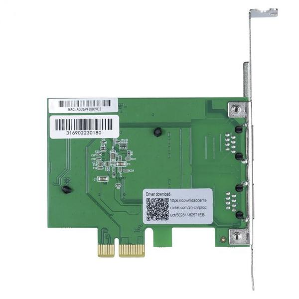 Imagem de Placa de rede dual port 10/100/1000 pci-e com suporte low profile prv2p1000e