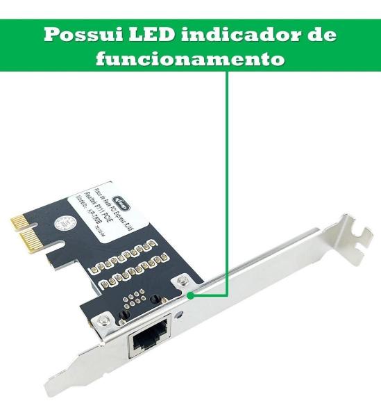 Imagem de Placa De Rede Gigabit Lan Rj45 Pci Express 1000Mbps Para Pc