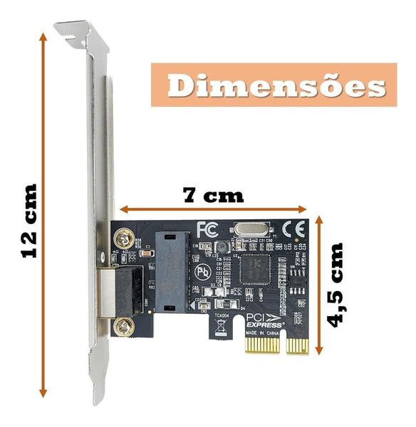 Imagem de Placa De Rede Gigabit Lan Rj45 Pci Express 1000Mbps Para Pc