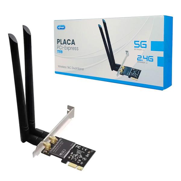 Imagem de Placa de Rede PCI-E Wireless Knup T119, 2x Antenas, Dual Band (2.4/5GHz)