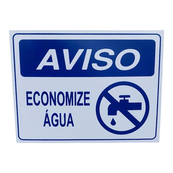 Imagem de Placa de Sinalização 15x20 AVISO ECONOMIZE AGUA