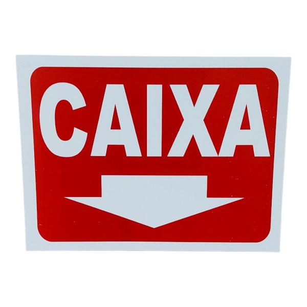 Imagem de Placa de Sinalização 15x20 CAIXA FUNDO VERMELHO SETA BAIXO