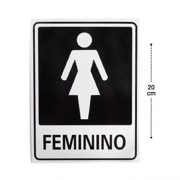 Imagem de Placa DE Sinalização 20x15 Feminino Preto, C/ NFE